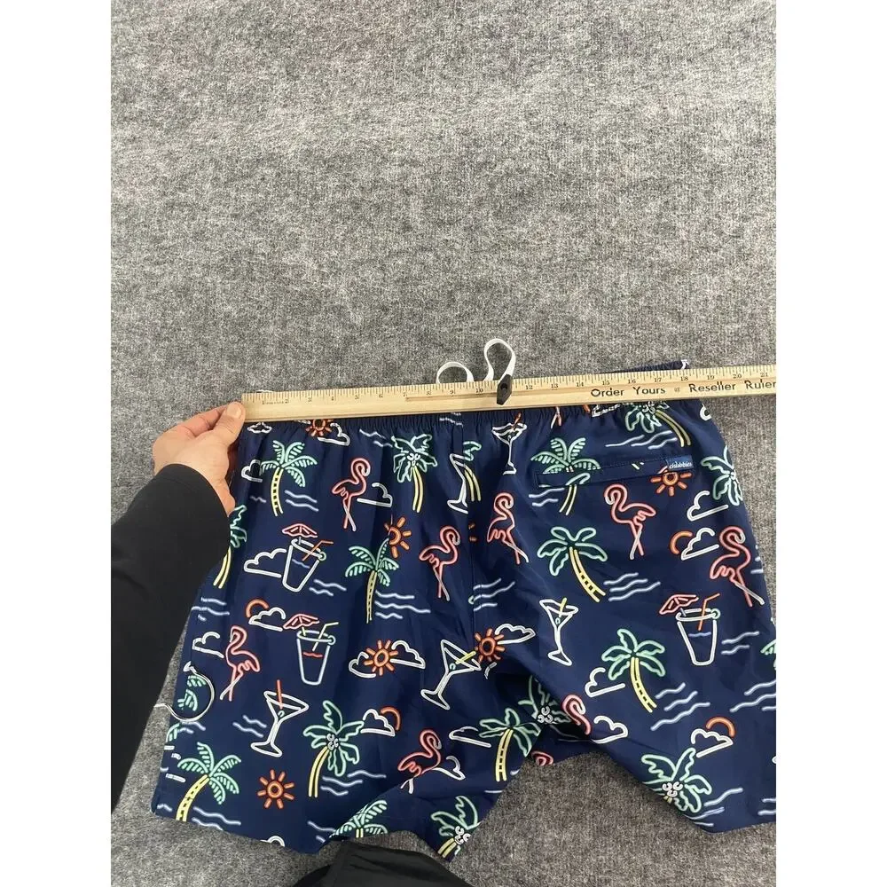 Chubbies Shorts Mens 2XL Swim Trunks Blue Flamingo Palm Trees Coctail Lined A14